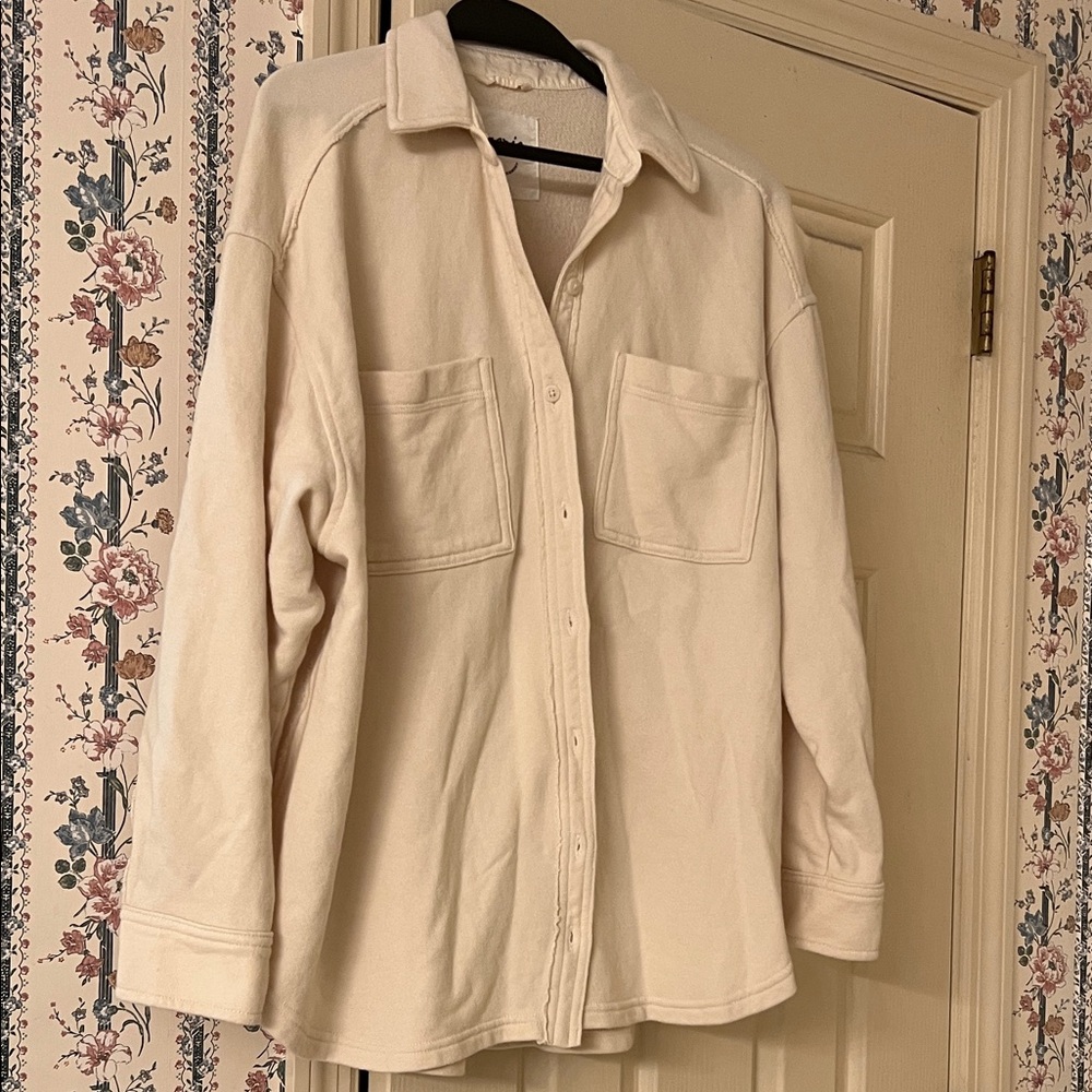Aerie cream color shacket size XS